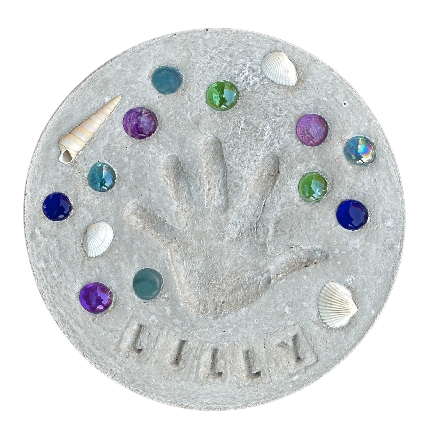 Mermaid Theme Stepping Stone Kit - Handprint Mosaic Stepping Stone Keepsake Gift