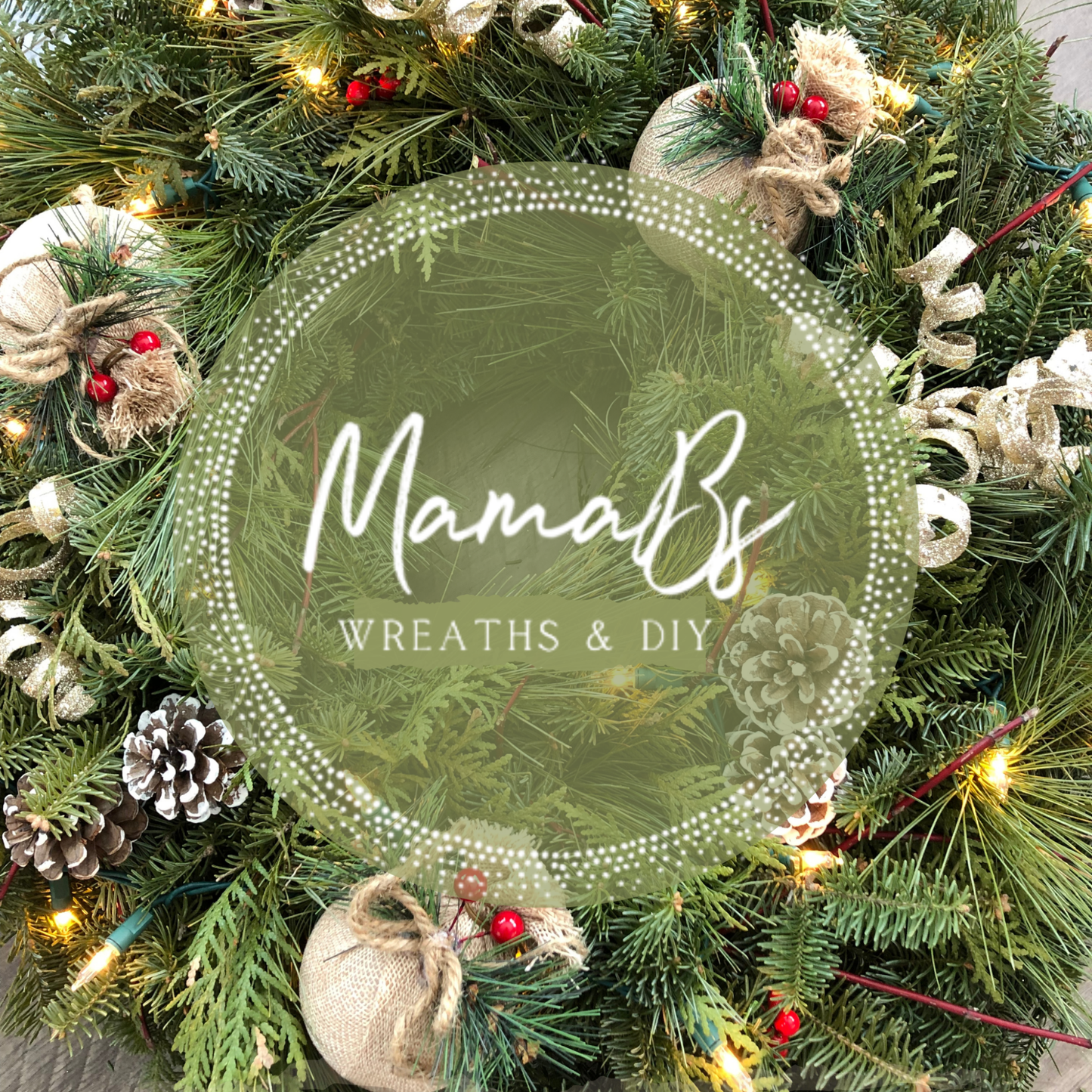 Fresh Balsam Wreath with White Buffalo Plaid Bow