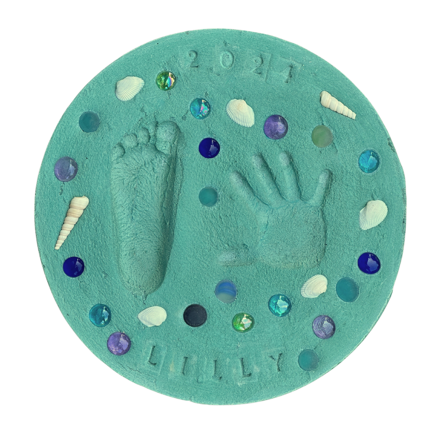 Mermaid Theme Stepping Stone Kit - Handprint Mosaic Stepping Stone Keepsake Gift