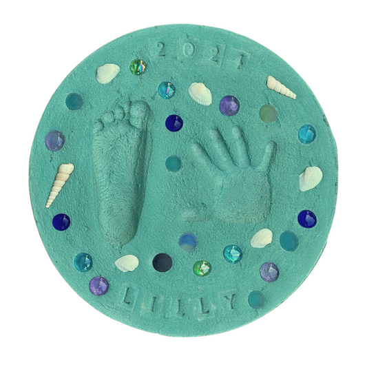 Mermaid Theme Stepping Stone Kit - Handprint Mosaic Stepping Stone Keepsake Gift