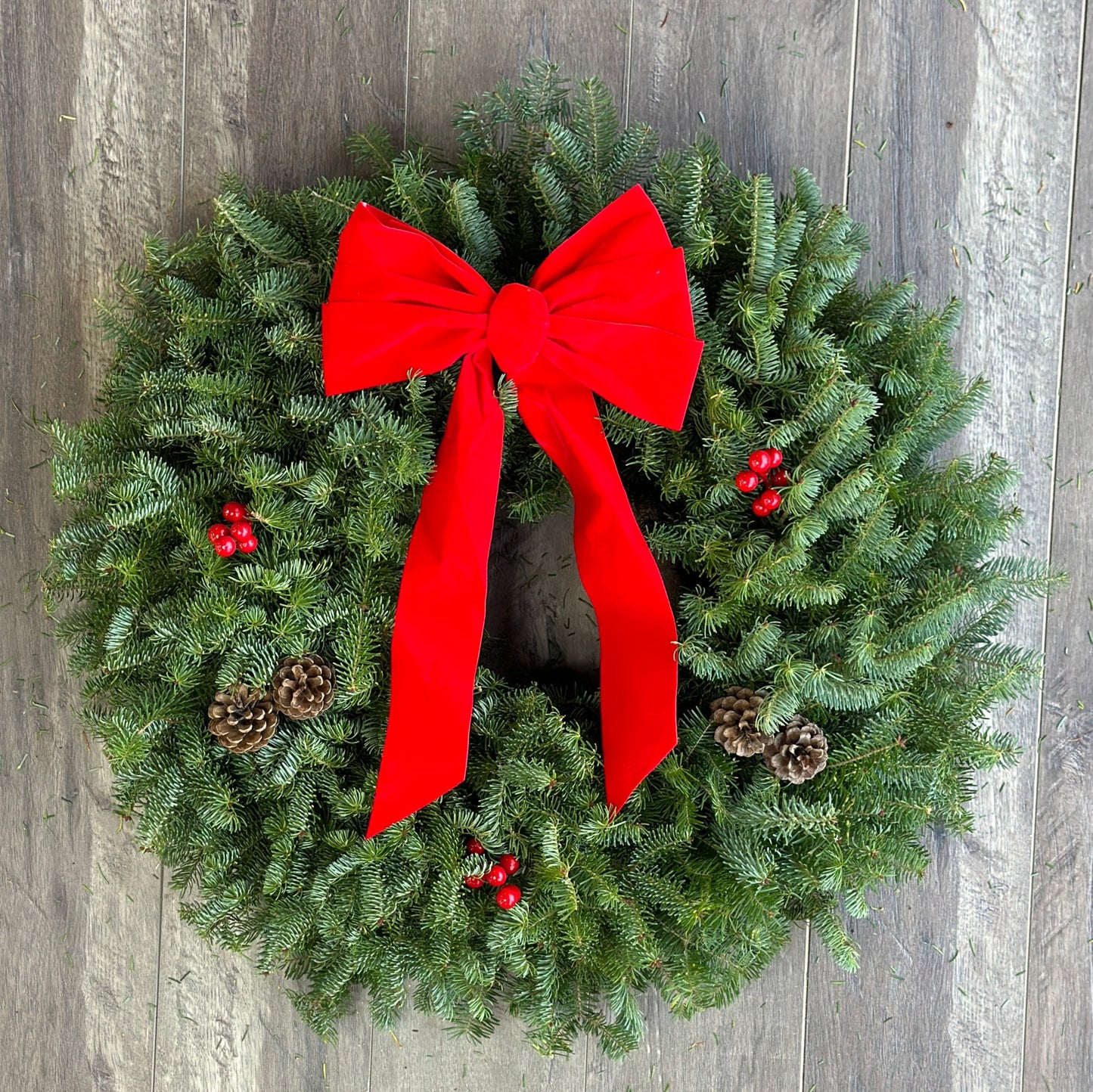 Fresh Balsam Wreath - Red Velvet Classic