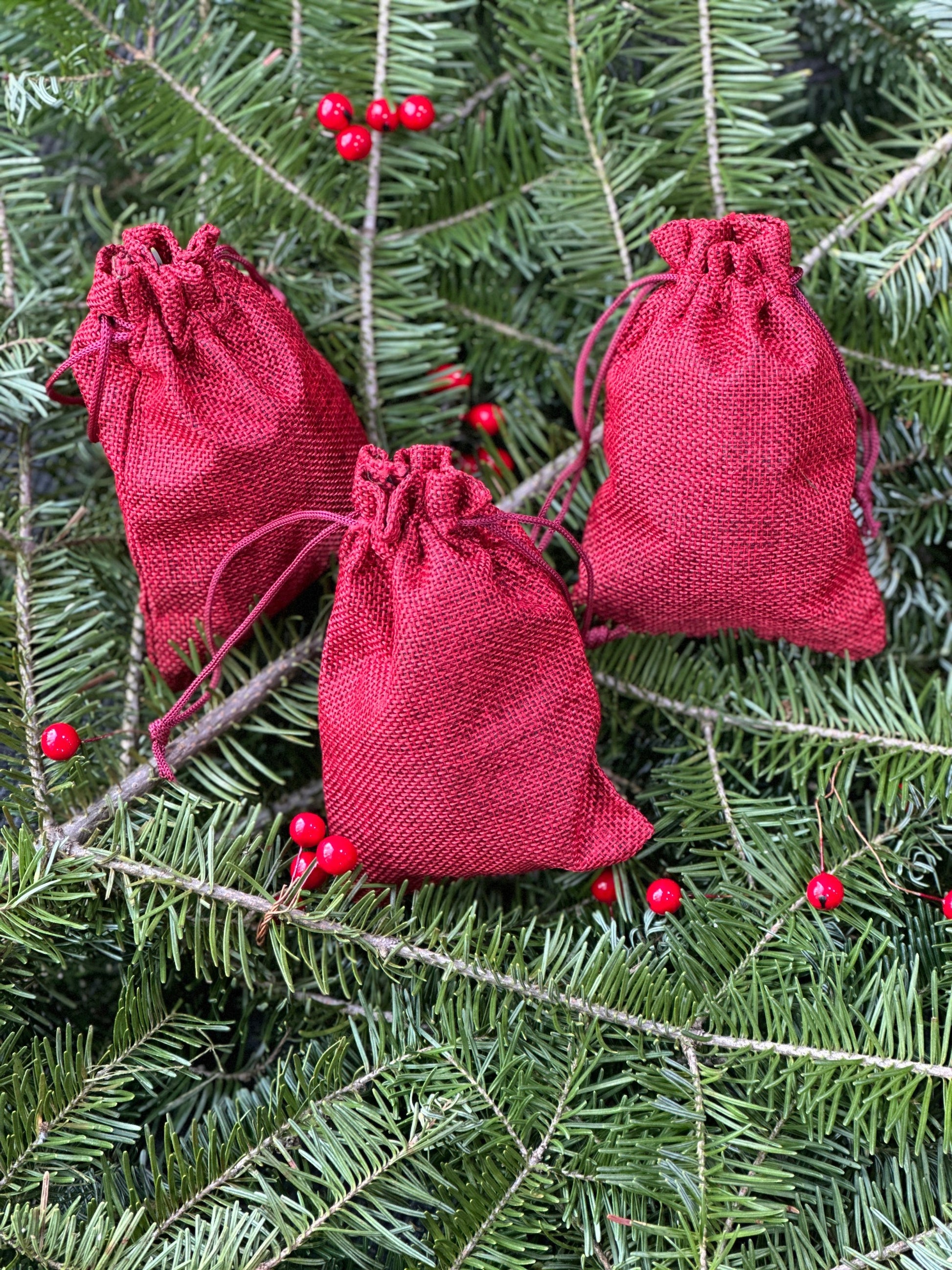 Red Burlap Balsam Sachets