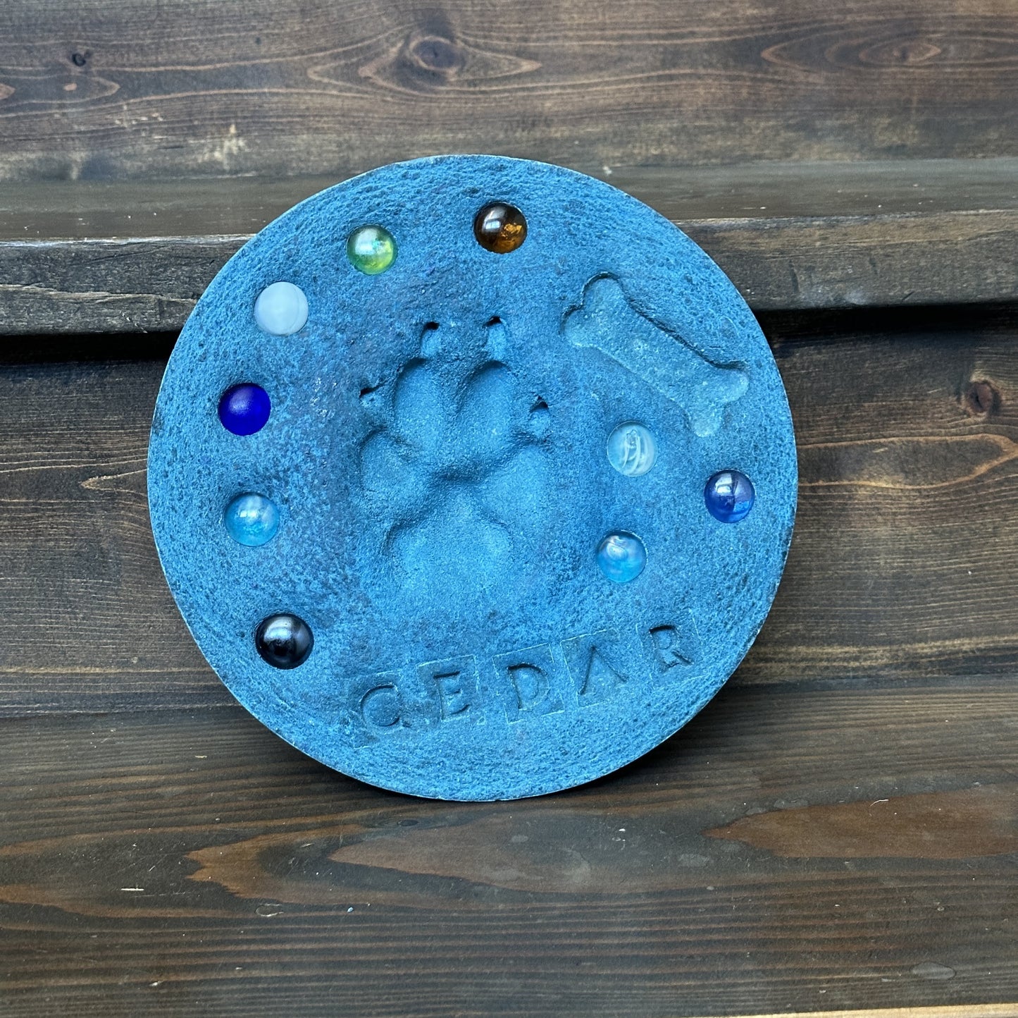 Custom Pawprint Stepping Stone With Color Pigment