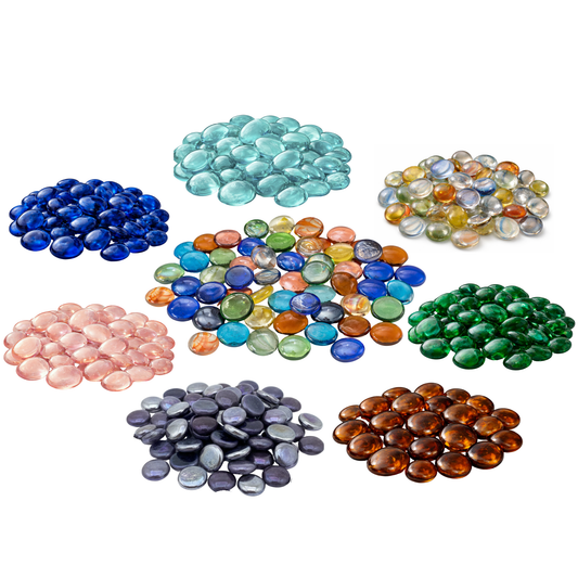 Premium Decorative Glass Gems for Crafts and Decor – Multiple Colors & Sizes (1 -5 lb)