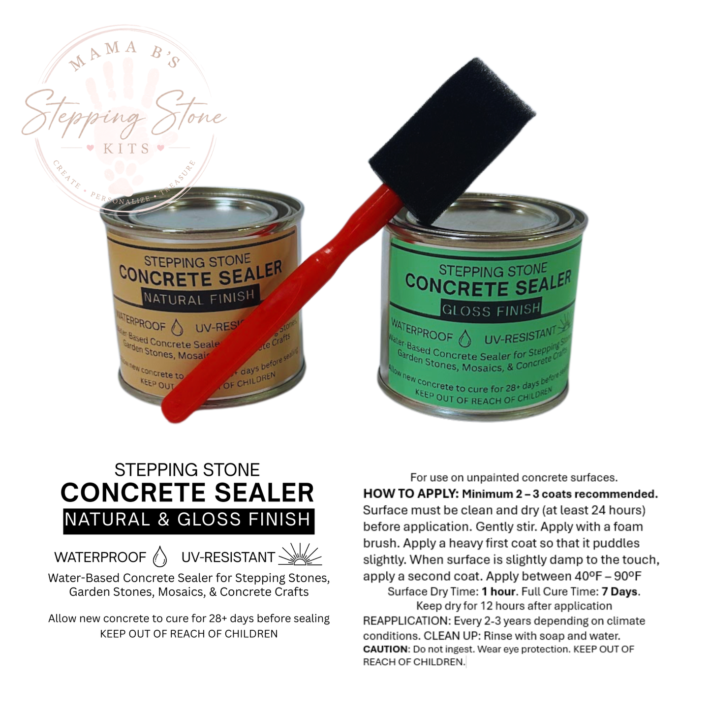 Stepping Stone Concrete Sealer | Protect Handprint & Mosaic Stones
