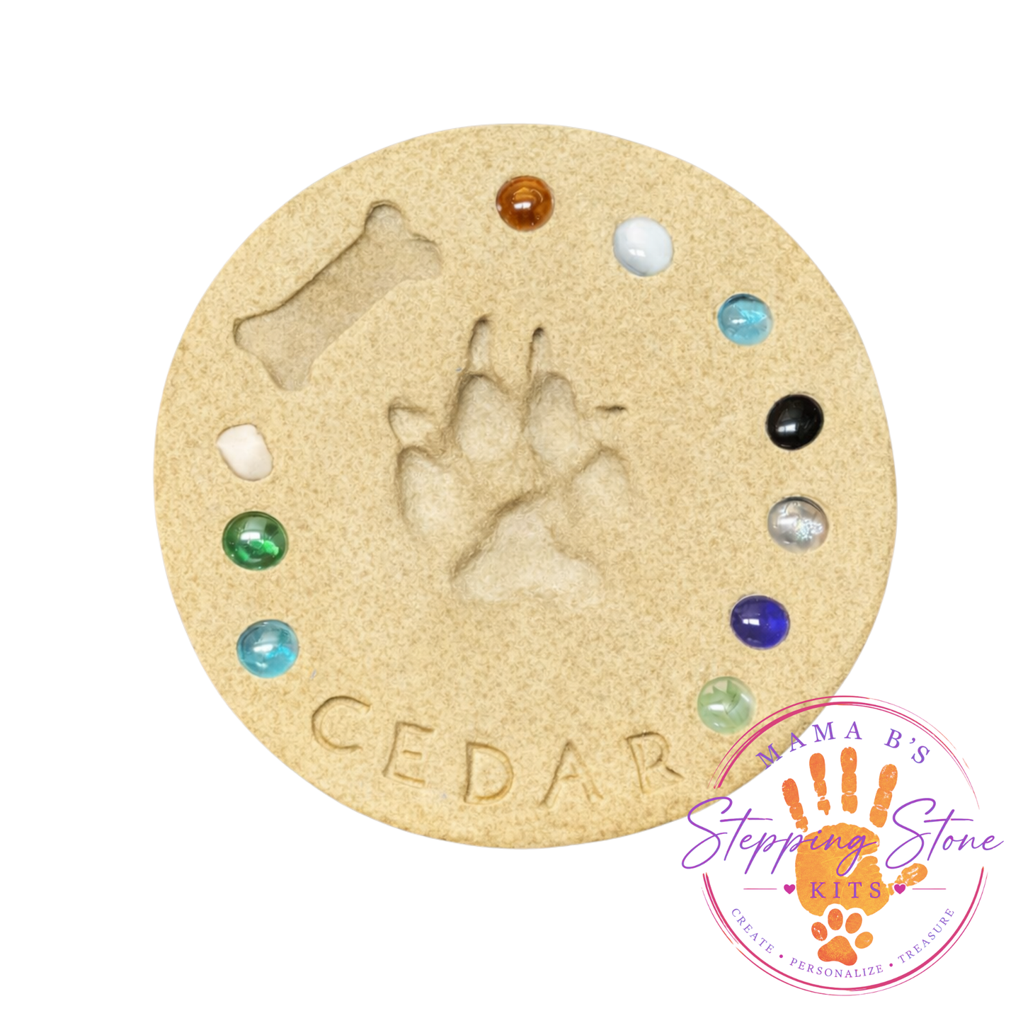 DIY Paw Print Stepping Stone Kit - Personalized Garden Memorial