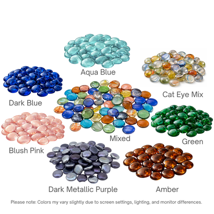 Premium Decorative Glass Gems for Crafts and Decor – Multiple Colors & Sizes (1 -5 lb)