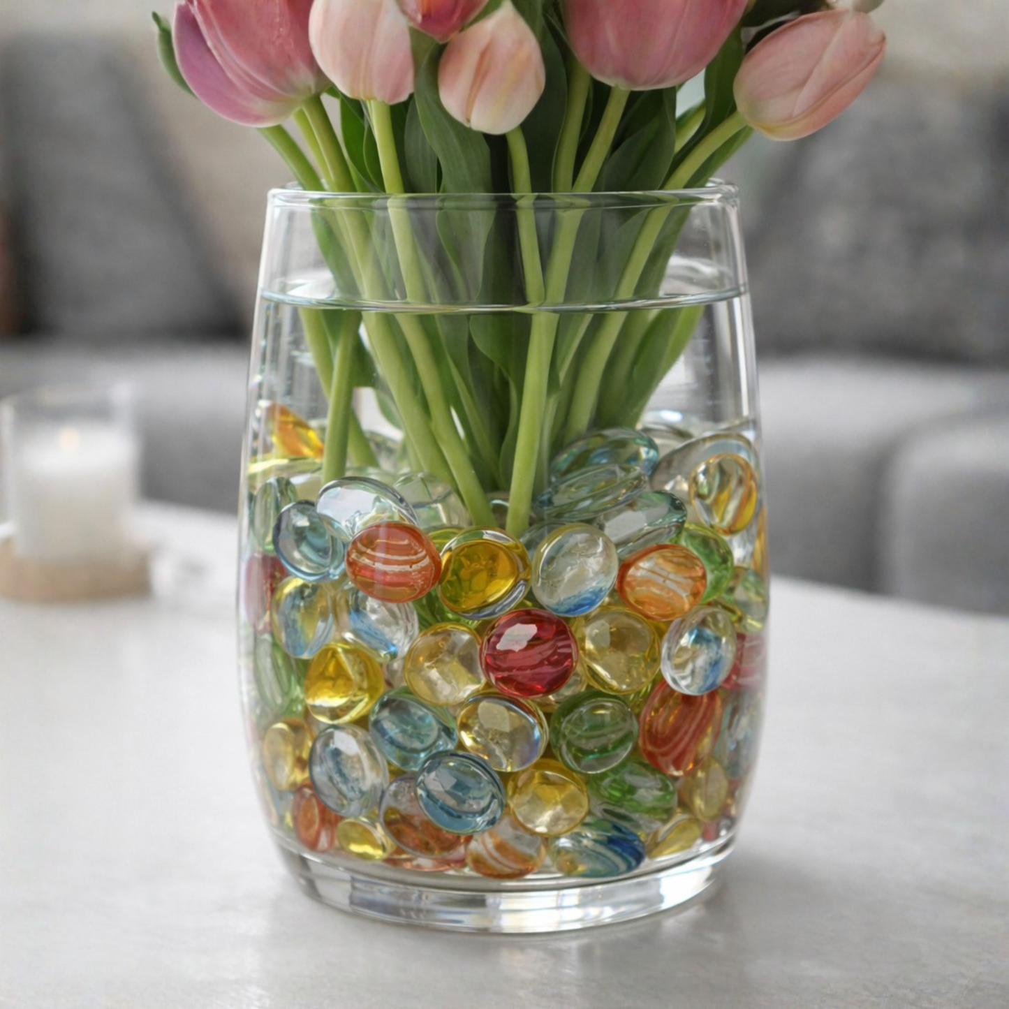 Premium Decorative Glass Gems for Crafts and Decor – Multiple Colors & Sizes (1 -5 lb)