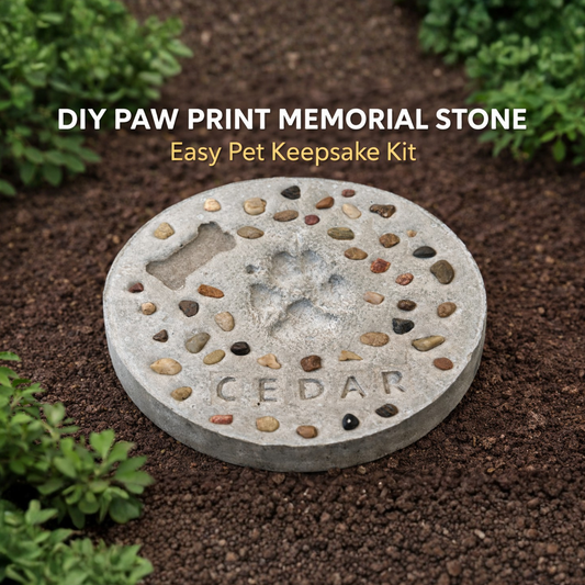 DIY Paw Print Stepping Stone Kit - Personalized Garden Memorial