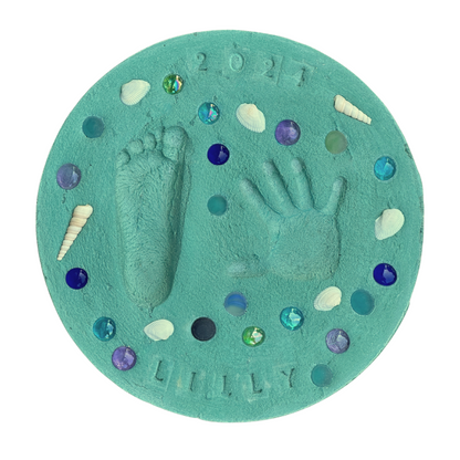 Mermaid Theme Stepping Stone Kit - Handprint Mosaic Stepping Stone Keepsake Gift