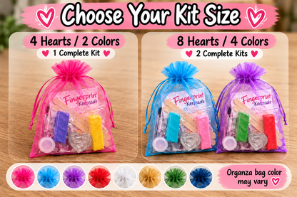 Fingerprint Heart Keepsake Kit – DIY Kids Clay Magnet Craft