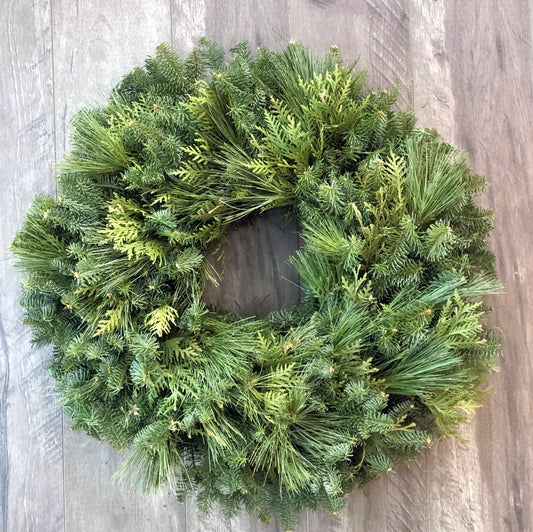Mixed Pine Wreath - Plain, Ready to Decorate