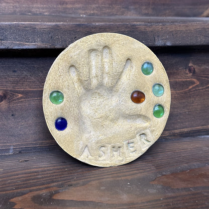 Custom Handprint Concrete Mold Kit - Personalized Gift for Parents - DIY Handcrafted Stone