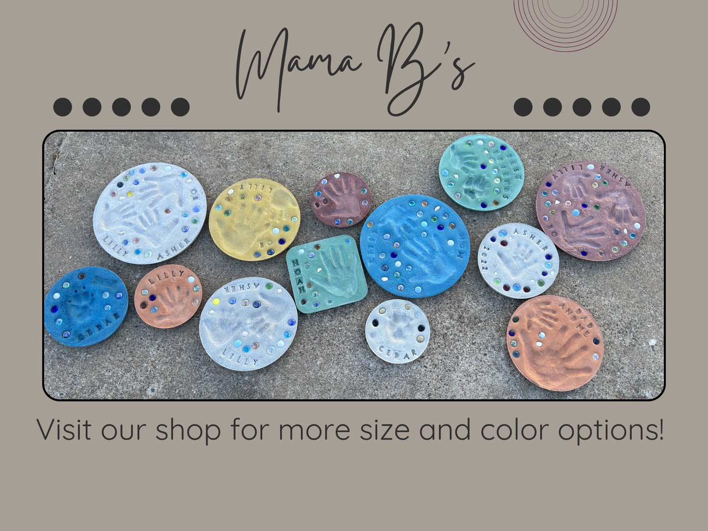 Mermaid Theme Stepping Stone Kit - Handprint Mosaic Stepping Stone Keepsake Gift